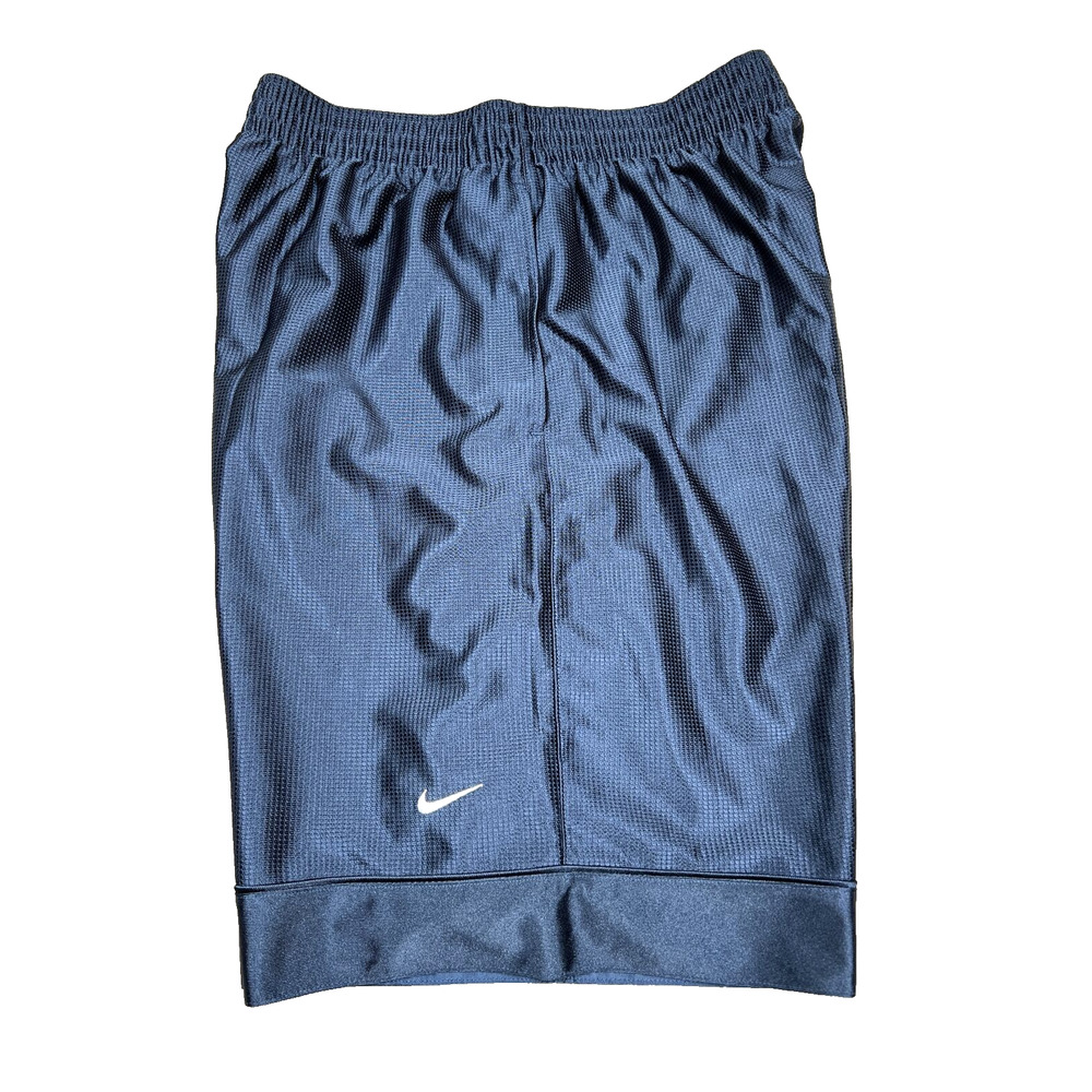 Nike Athletic Men's Shorts Navy Blue Mesh Athletic Workout Drawstring Size Large